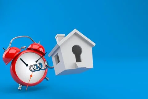 Small house with alarm clock イラスト素材