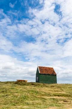 Small House and Bench Stock Photos
