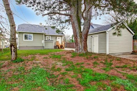 Small house backyard view Stock Photos