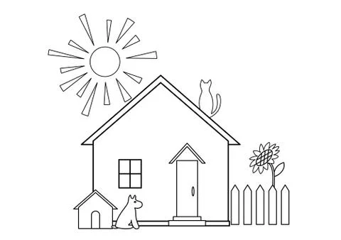 Small house, contours Stock Illustration