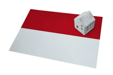 Small house on a flag - Monaco Stock Photos