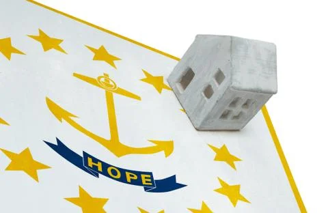 Small house on a flag - Rhode Island Stock Illustration