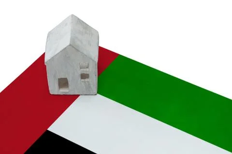 Small house on a flag - UAE Stock Photos