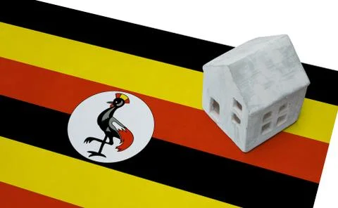 Small house on a flag - Uganda Stock Photos