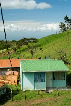 Small house on hill Stock Photos