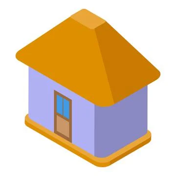 Small house icon isometric vector. Cabin bungalow Stock-Illustration