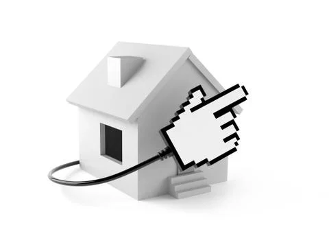 Small house with internet cable Stock Illustration