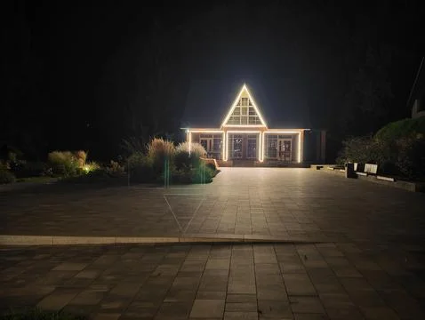 Small house with lighting Stock Photos