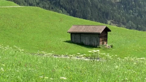 Small house in the mountain. Stock Footage 145375472