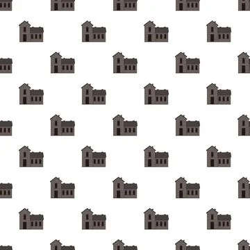 Small house pattern creating seamless background design イラスト素材