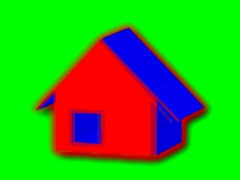 Small House Red and Blue Green Screen 1 库存影片 103895035