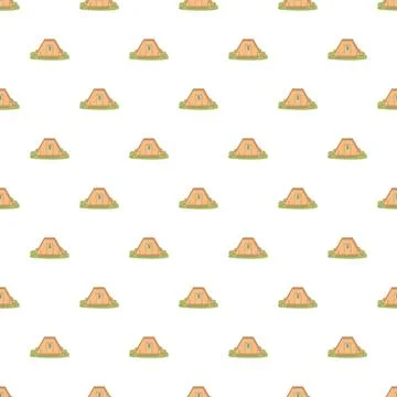 Small house repeating pattern creating background design Illustrazione stock