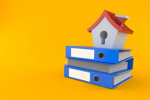 Small house on stack of ring binders Stockillustratie