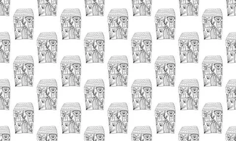 Small house surrounded by flowers Stock Illustration