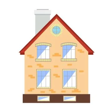 Small house on white background Stock Illustration