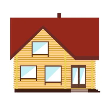 Small house on white background Stock Illustration