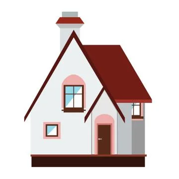 Small house on white background Stock Illustration