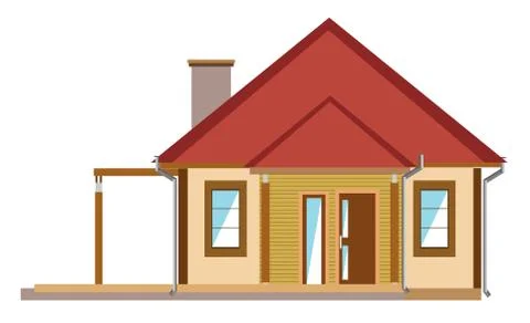 Small house on white background Stock Illustration