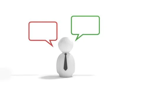 Small human shape between two balloon Stock Illustration