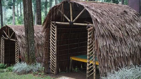 Small hut among trees Foto stock