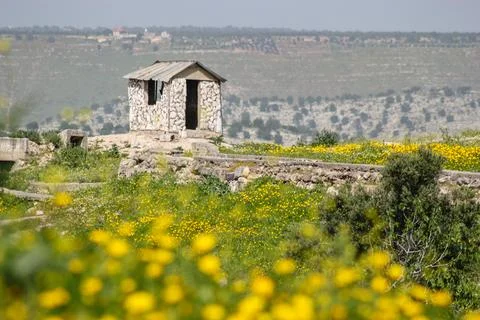 Small hut in the field Stock Photos