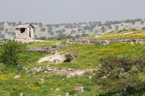 Small hut in the field Stock Photos
