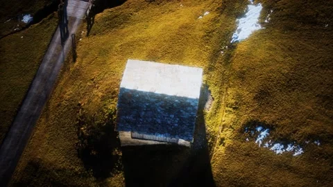 Small hut used as a barn in Alps mountains 動画素材 140463325