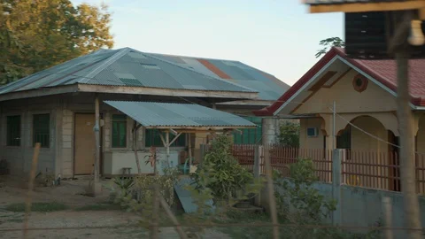 Small Huts in Third World Asian Country Stock Footage 128655642