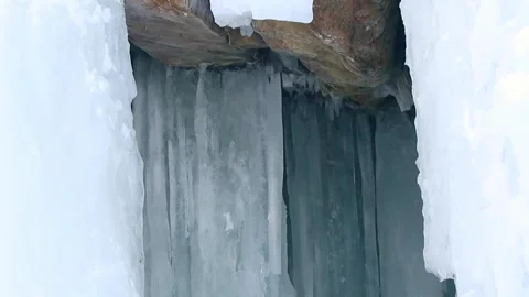 A small ice cave in Russia Stock Footage 248310900