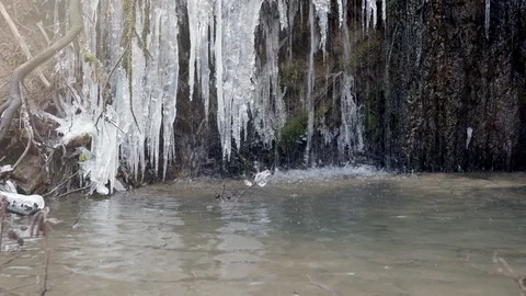 A small ice covered waterfall2 Video stock 127089548