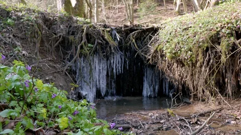 A small ice covered waterfall5 Stock Footage 127089790