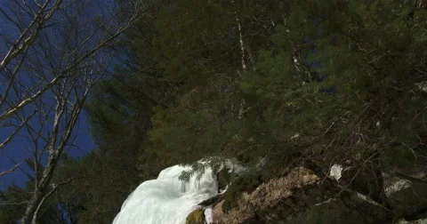 Small icefall in Algonquin Park, Canada Stock Footage 49085250