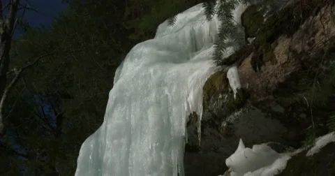 Small icefall in Algonquin Park, Canada Stock Footage 49085890