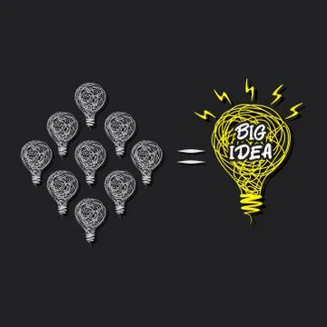 Small idea make big idea concept design vector Stock Illustration