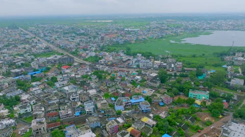 A small Indian town during rainy season Stock Footage 284004176