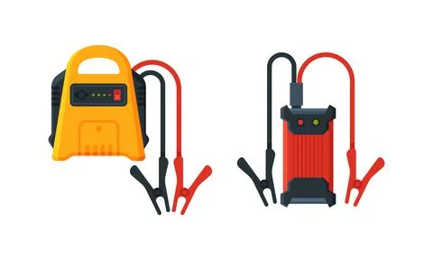 Small Industrial Electrical Power Generator Vector Set Illustrazione stock
