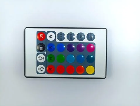 Small infrared remote control keyboard for led color equipment Stock Photos