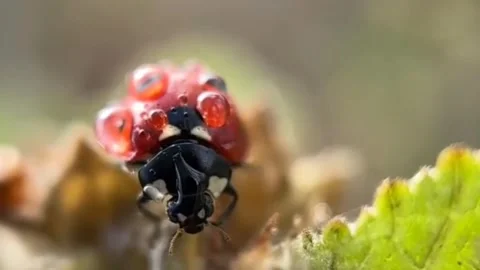 Small insects covered in water droplets Stock Footage 303638741