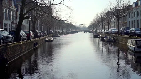 Small intercity Canal Video stock 144106747