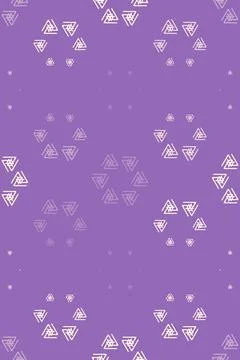 Small interwoven triangular emblems float across a rich purple field, creat.. Illustrazione stock
