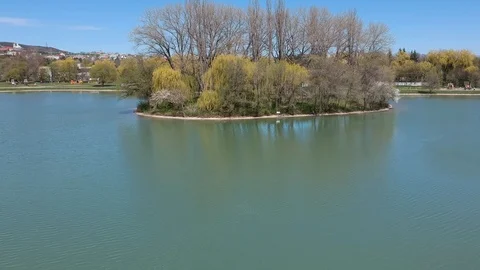 A small island on the Lake Stock Footage 96000159