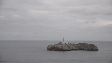 Small island with lighthouse Stock-Footage 54082032