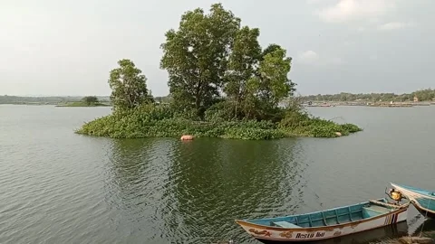 Small island in the middle. Stock Footage 219374586