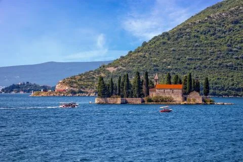 Small island with Monastery Stock Photos