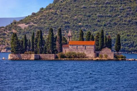 Small island with Monastery Stock Photos