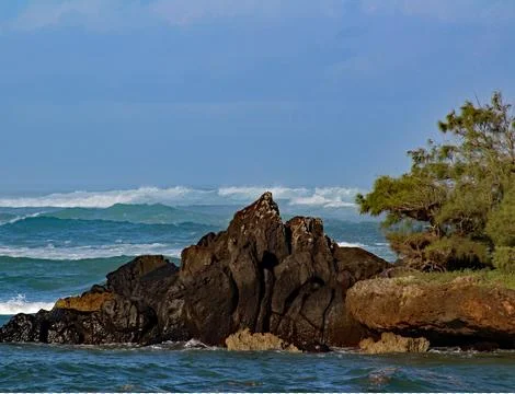 SMALL ISLAND OFF OAHU Stock Photos