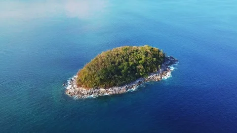 Small island in the ocean Stock Footage 115897425