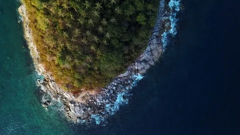 Small island in the ocean Stock Footage 115897485