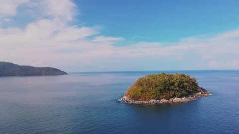 Small island in the ocean Stock Footage 115897653