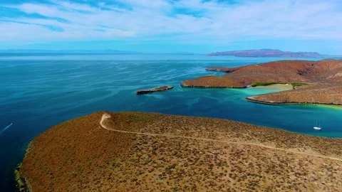 Small island in the ocean Stock Footage 152180438